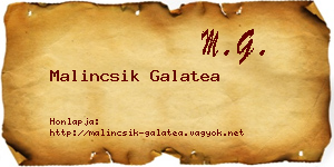 Malincsik Galatea névjegykártya